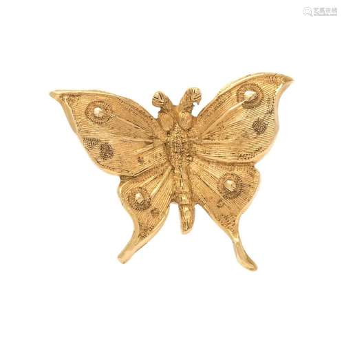 MARIO BUCCELLATI, YELLOW GOLD BUTTERLY PIN