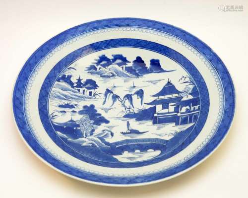 Late 19th Century Chinese blue and white charger