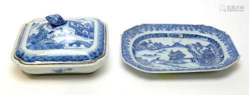 Small Chinese meat dish, tureen and cover.