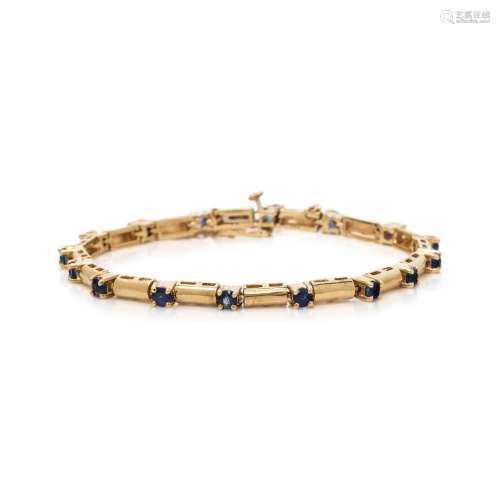 YELLOW GOLD AND SAPPHIRE BRACELET