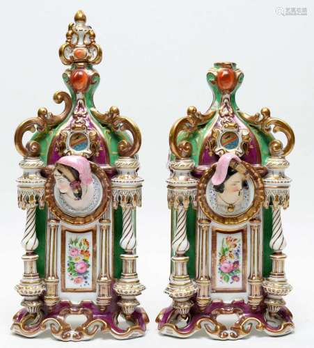 Pair of French gothic scent bottles