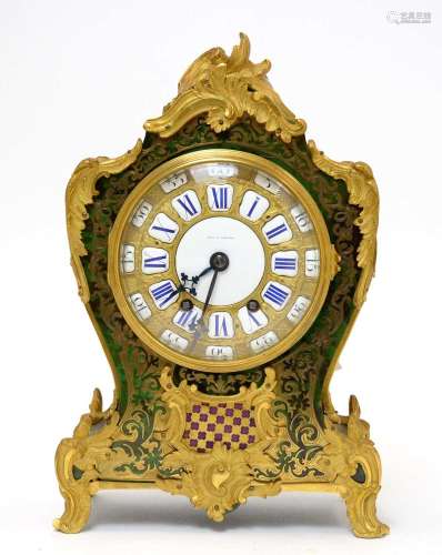 Louis XV style boulle work and gilt bronze mantel clock.