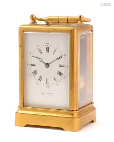 A late 19th Century repeating carriage clock, by Klaftenberg...