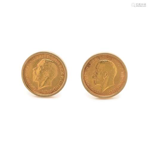 YELLOW GOLD AND COIN CUFFLINKS