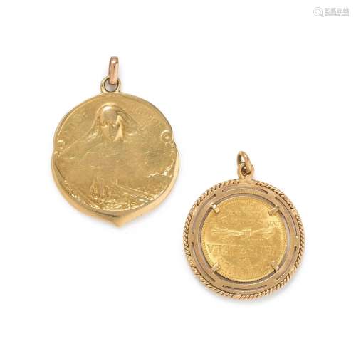 COLLECTION OF YELLOW GOLD PENDANTS