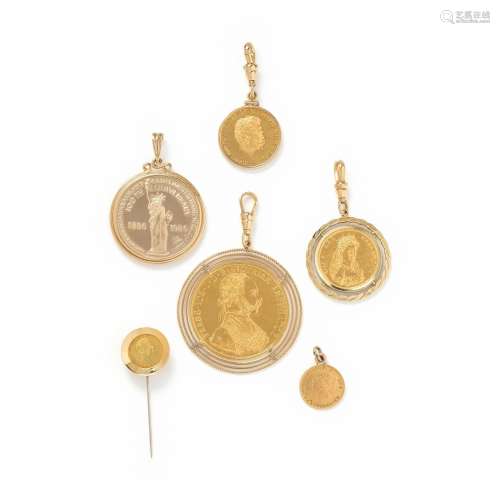 COLLECTION OF COIN JEWELRY