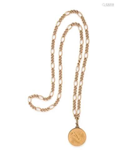 GOLD AND COIN LONGCHAIN NECKLACE