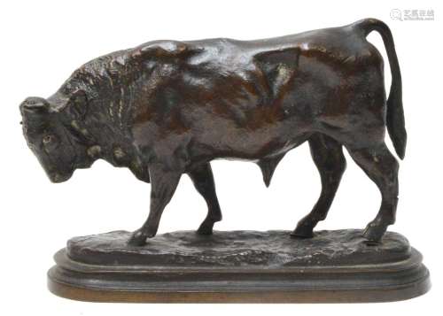 Isidore Jules Bonheur (1827-1901): a bronze model of a bull,