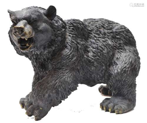 Artist unknown: a bronze bear,