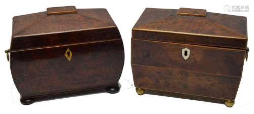 Two early 19th Century tea caddies,