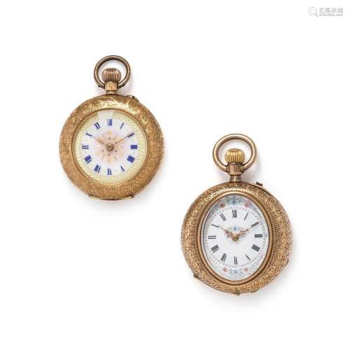 COLLECTION OF YELLOW GOLD OPEN FACE POCKET WATCHES
