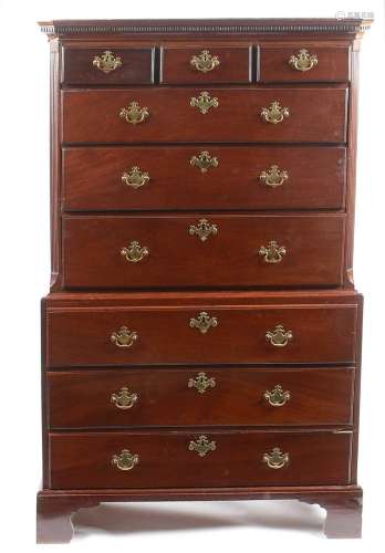 George III mahogany chest-on-chest.