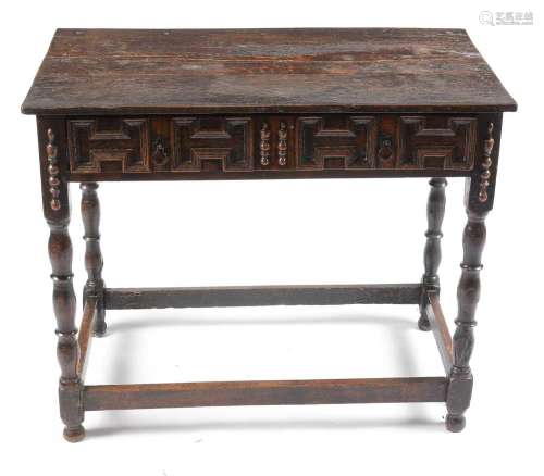 A 17th Century and later oak side table