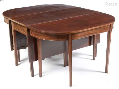 A mahogany D end dining table