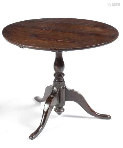 Georgian oak tripod table.