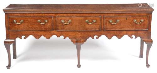 George III oak low dresser.