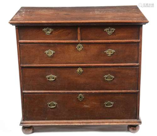 19th C oak chest of drawers.