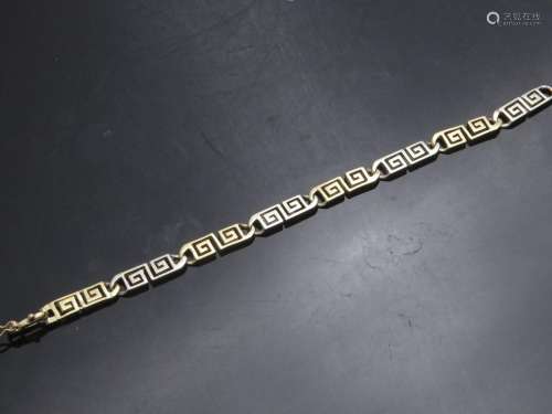 Bracelet articulé en or 750 millièmes de deux tons, les mail...