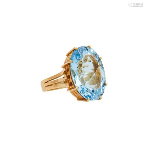 Ring mit feinem Blautopas ca. 19 ct,