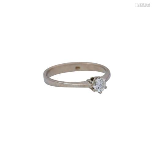 Solitärring mit Brillant von ca. 0,27 ct,