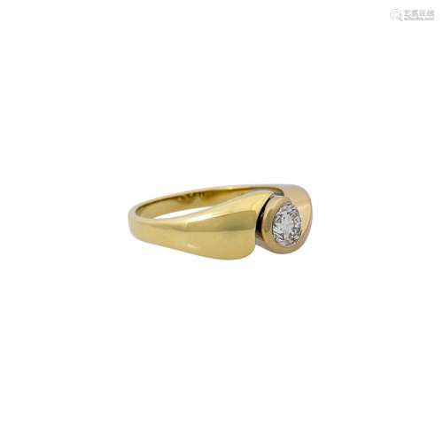 Solitärring mit Brillant von ca. 0,5 ct,