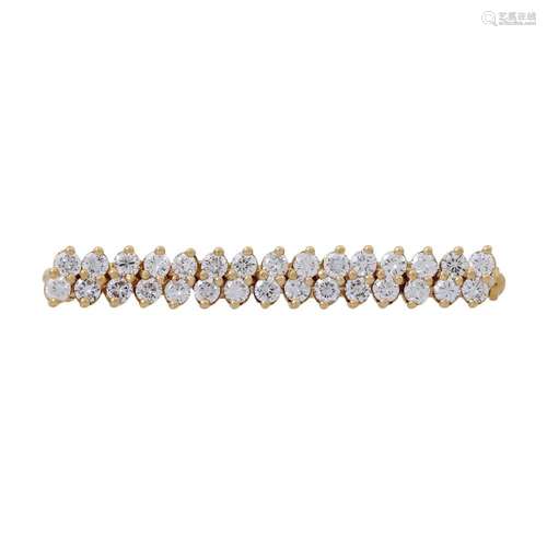 Stabbrosche mit 30 Brillanten zus. ca. 1 ct,