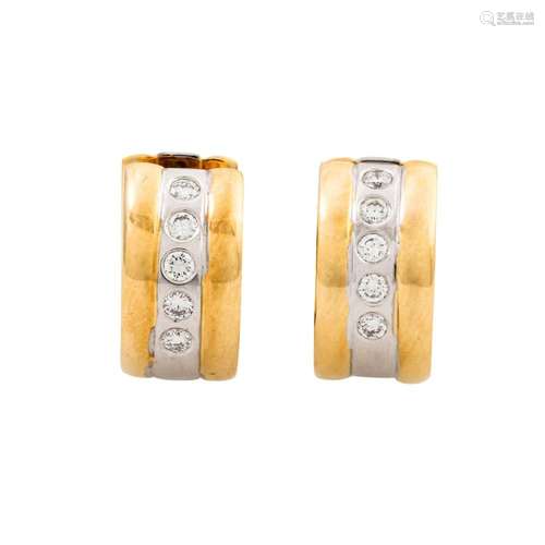 Creolen mit Brillanten von zus ca. 0,35 ct,