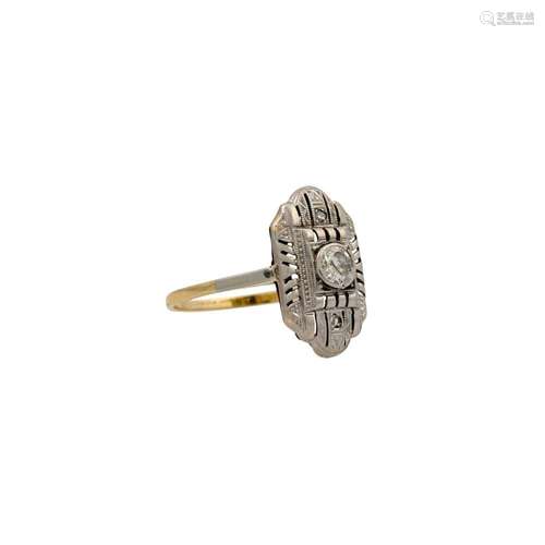 Art Déco Ring mit Altschliffdiamant ca. 0,2 ct,