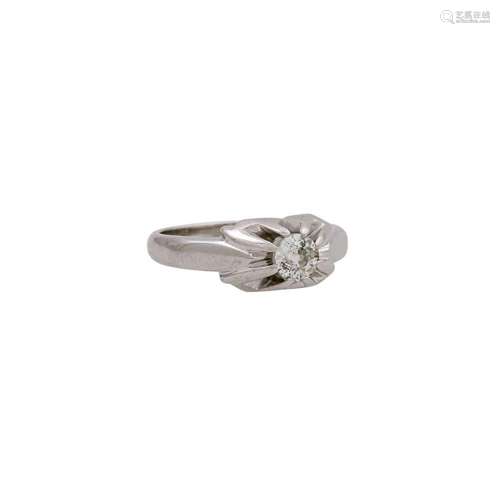 Solitärring mit Altschliffdiamant ca. 0,5 ct,