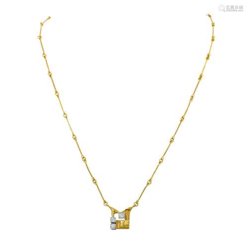 LAPPONIA Collier mit 3 Brillanten zus. ca. 0,11 ct (punziert...