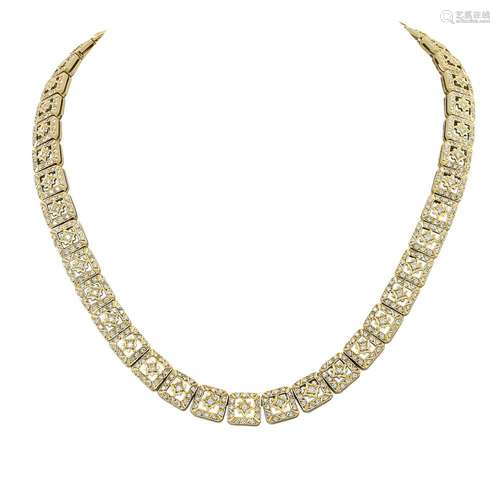 Collier mit Brillanten von zus. ca. 9 ct,