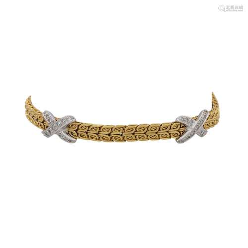 Armband mit Achtkantdiamanten zus. ca. 0,80 ct,