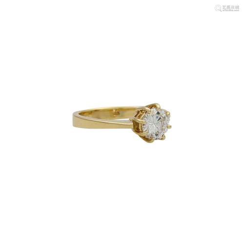 Ring mit Solitär-Brillant ca. 0,80 ct,