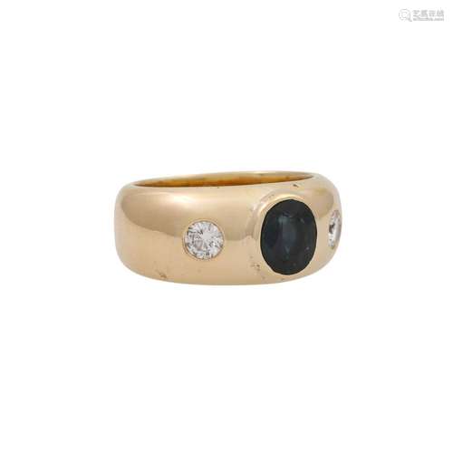 Ring mit Saphir ca. 2 ct und Brillanten