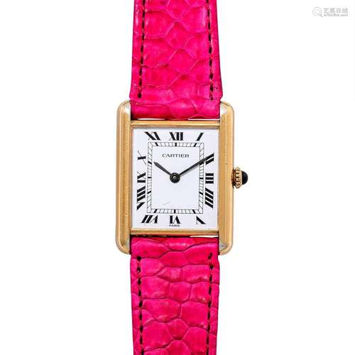 CARTIER Vintage Tank Vermeil "PARIS" Armbanduhr. C...