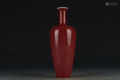 清 祭红釉瓶