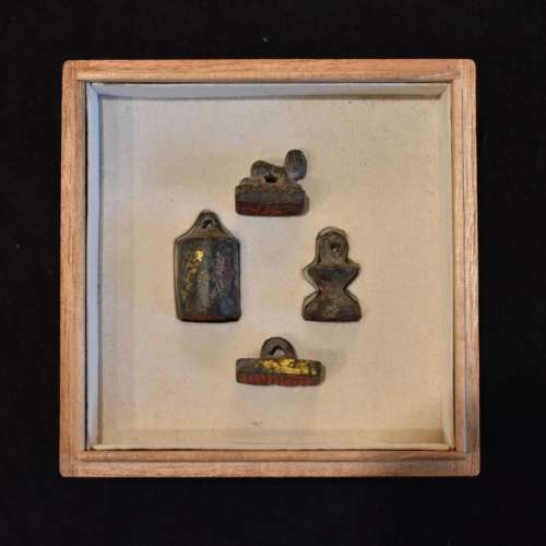 Four Partly Gilt Korean Bronze Seals