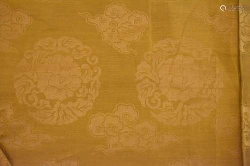 FOUR: Golden Yellow Silk Chinese Textile Panels along with r...