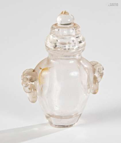 CHINE - XIXe siècleVase couvert miniature en cristal de roch...