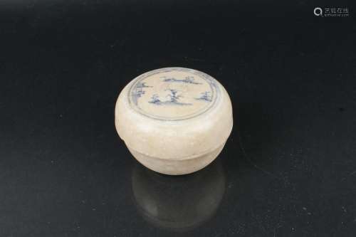 VIETNAM, Hoian - XVe siècleBoite de forme ronde en porcelain...