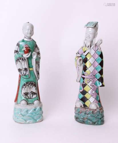 CHINE - Début XIXe siècleDeux statuettes d'immortels en ...