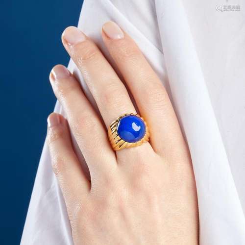 TRAVAIL FRANÇAIS BAGUE CHEVALIERE LAPIS-LAZULI A lapis-lazul...