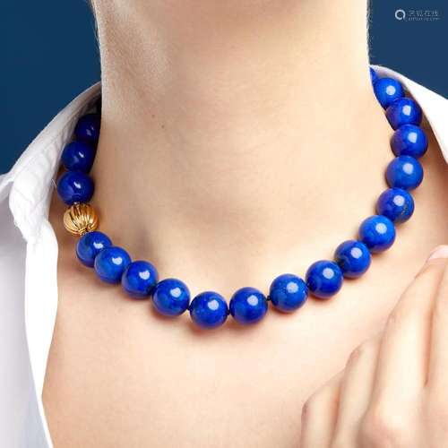 TRAVAIL FRANÇAIS COLLIER BOULES LAPIS-LAZULI A lapis-lazuli ...