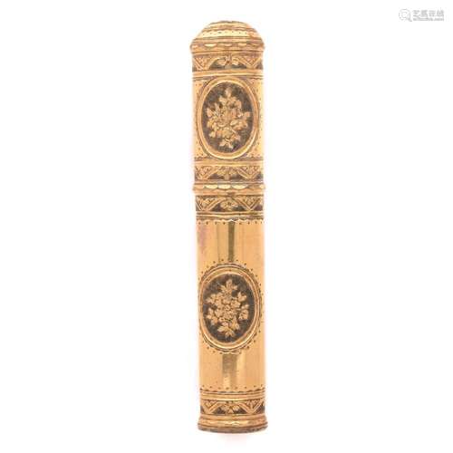 A Louis XVI period gilt metal letter case. Gross weight: 55,...