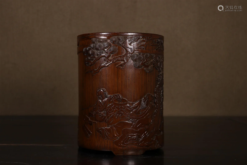 A Bamboo 'Figure' Brush Pot