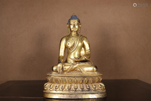 A Gilt-Bronze Figure Of Buddha Shakyamuni