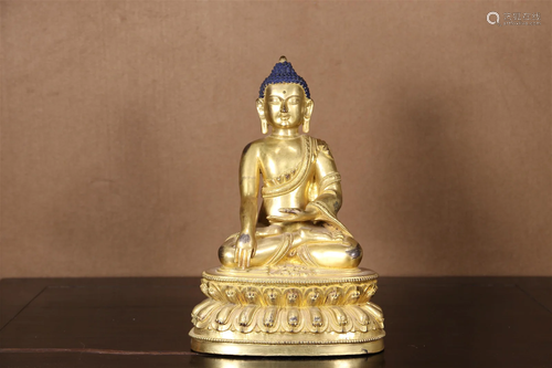 A Gilt-Bronze Figure Of Buddha Shakyamuni