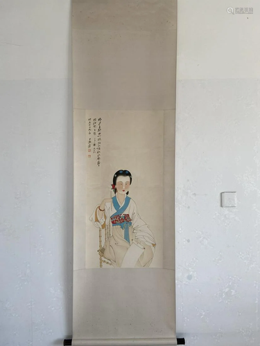 A Chinese Ink Painting Hanging Scroll By Zhang Daqian