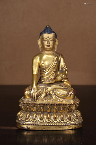 A Gilt-Bronze Figure Of Buddha Shakyamuni