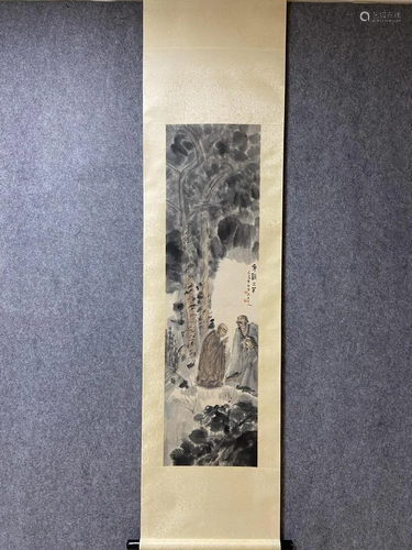 A Chinese Ink Painting Hanging Scroll By Fu Baoshi